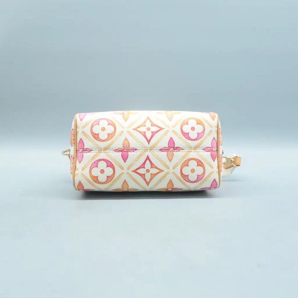 Auth LOUIS VUITTON Speedy 20 Bandouliere White&Orange Monogram Canvas 3117-1092 - Picture 5 of 12